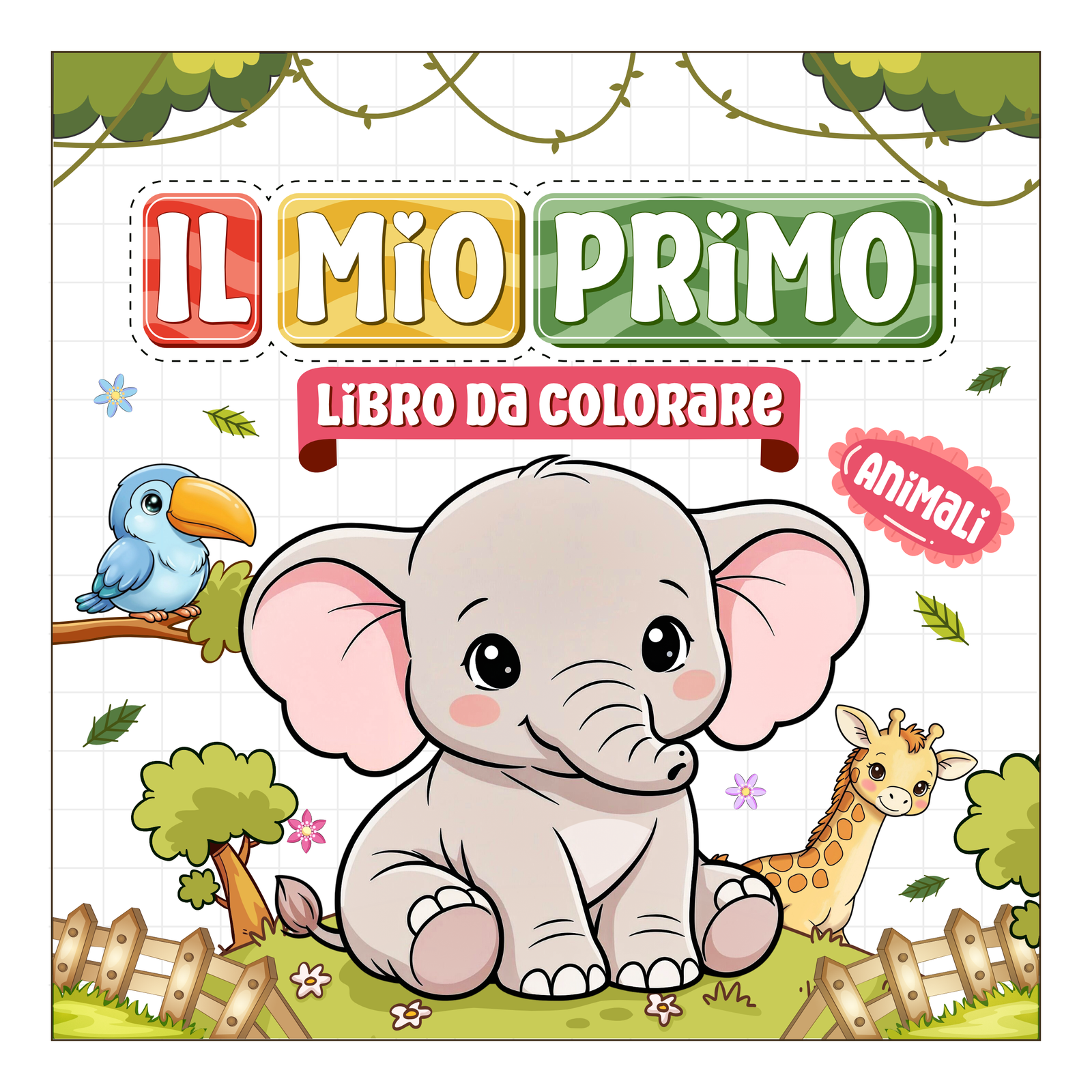 Copertina di Il mio primo libro da colorare: Animali, libro BV Kids per bambini 3-6 anni