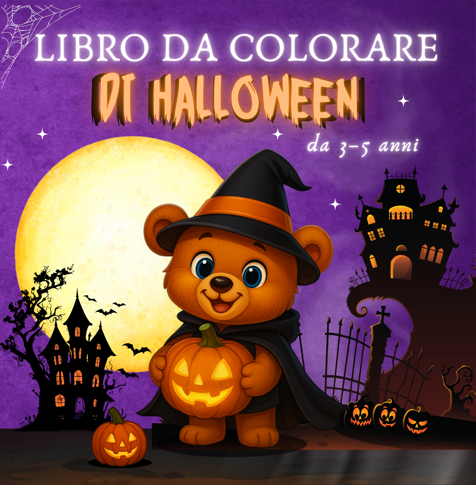 Copertina di Libro da colorare di Halloween, libro BV Kids per bambini 3-5 anni