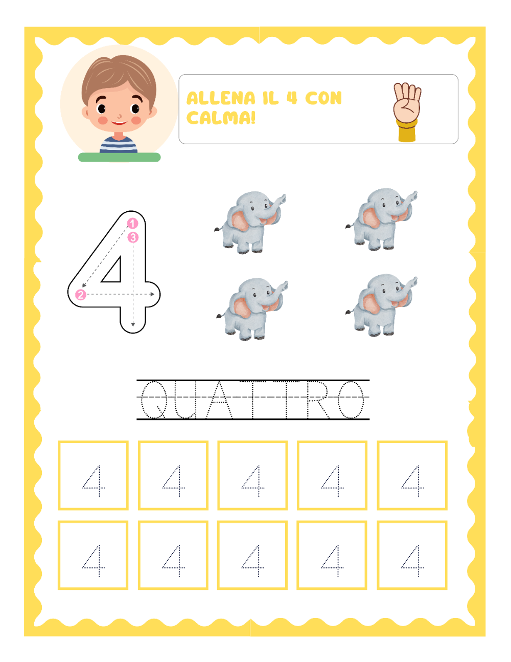 Pagina interna di Primi esercizi di matematica per bambini 4-6 anni