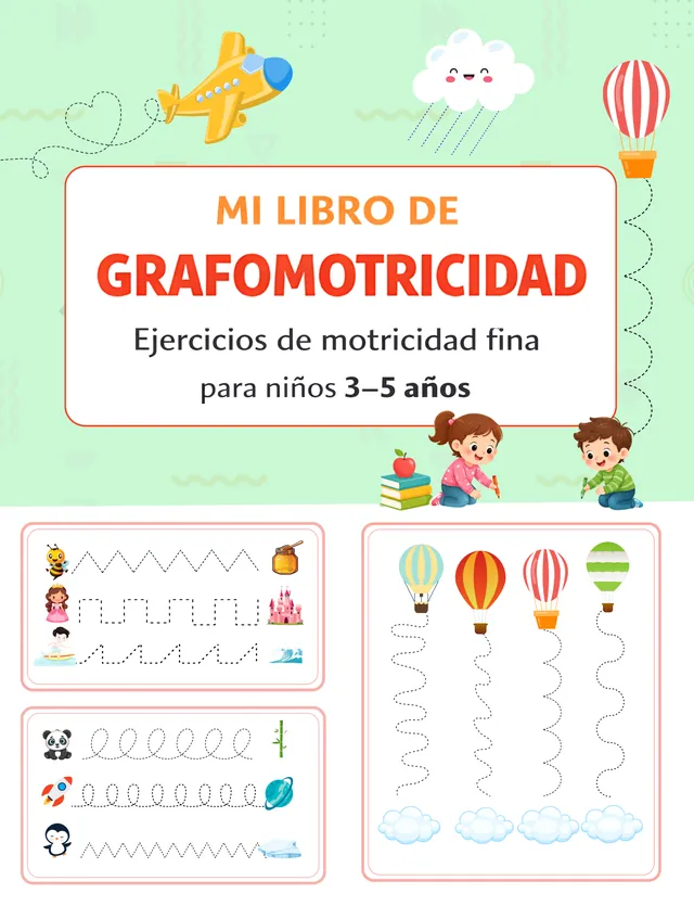 Portada de Mi libro de grafomotricidad para niños de 3 a 5 años