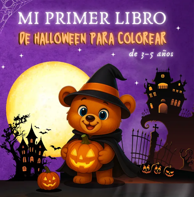 Portada de Mi primer libro de Halloween para colorear para niños de 3 a 5 años