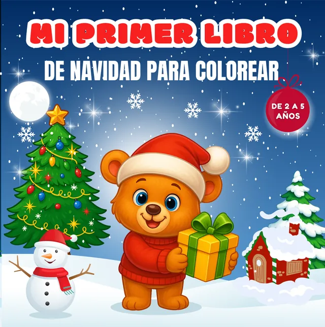 Portada de Mi primer libro de Navidad para colorear para niños de 2 a 5 años