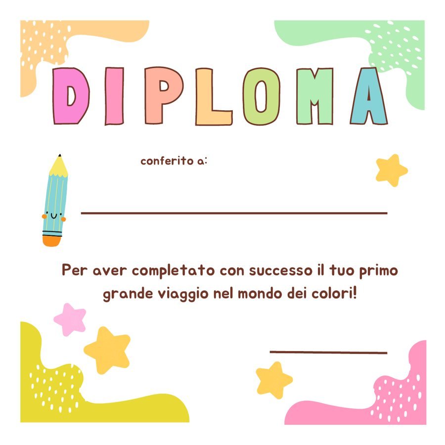 Diploma finale del libro da colorare BV Kids per bambini da 1 a 3 anni